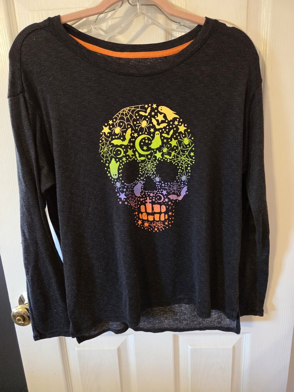 Way To Celebrate Halloween Black & Multicolored Pajama Set Size Large (12-14)